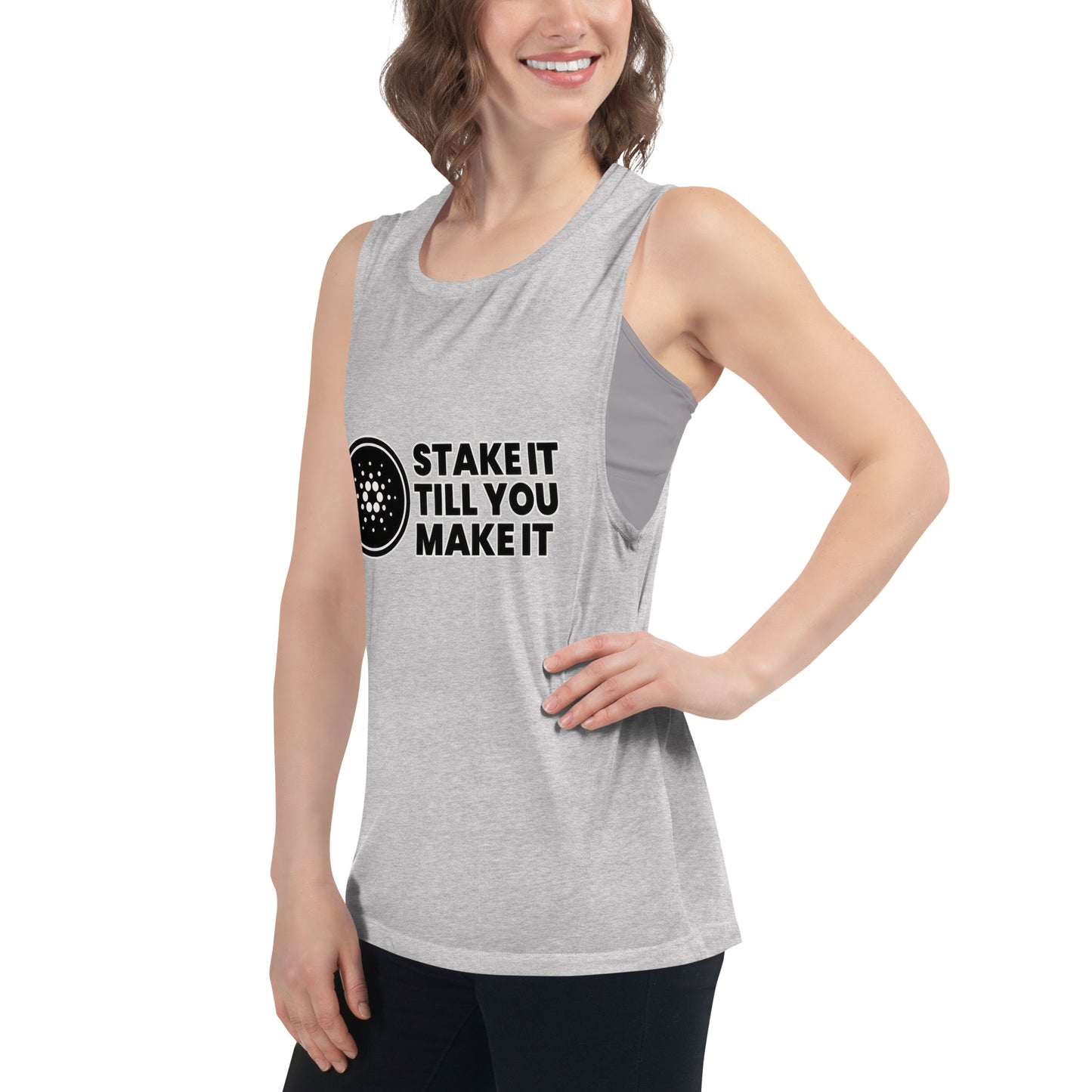 Stake It Till You Make It Cardano - Ladies’ Muscle Tank