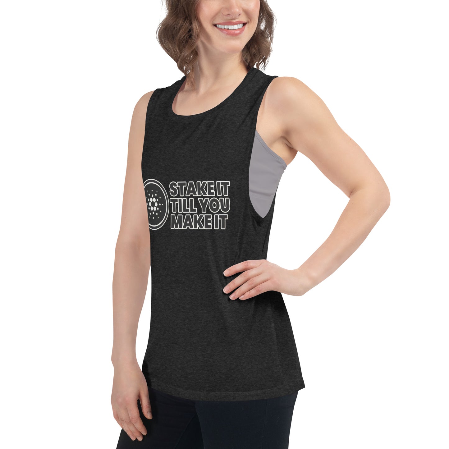 Stake It Till You Make It Cardano - Ladies’ Muscle Tank