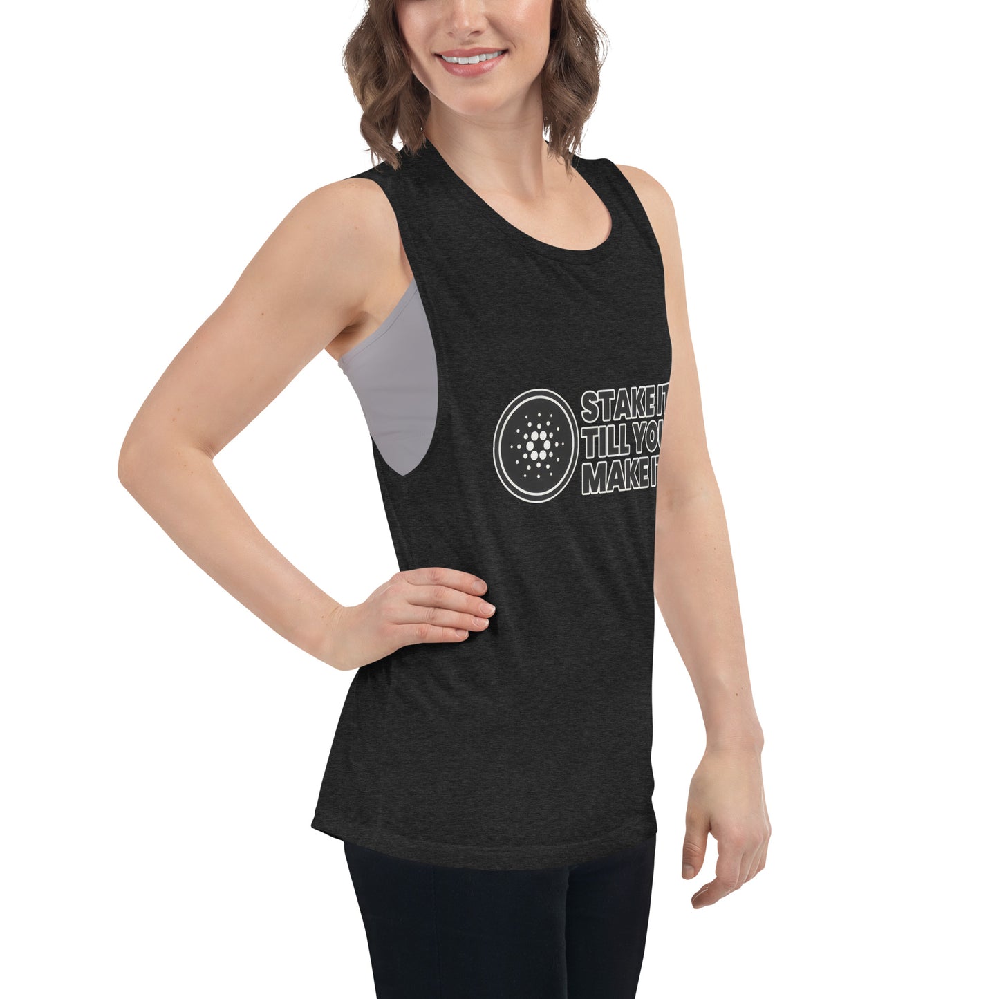 Stake It Till You Make It Cardano - Ladies’ Muscle Tank