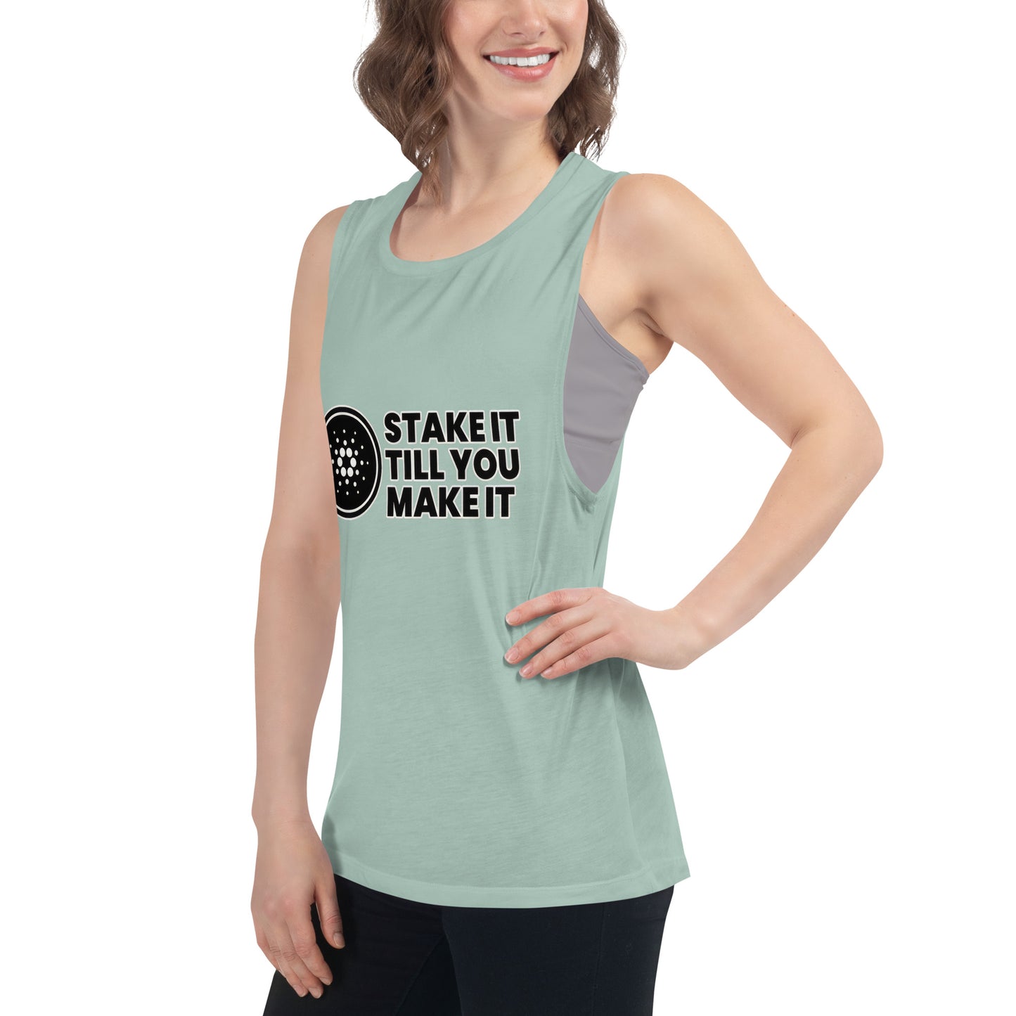 Stake It Till You Make It Cardano - Ladies’ Muscle Tank