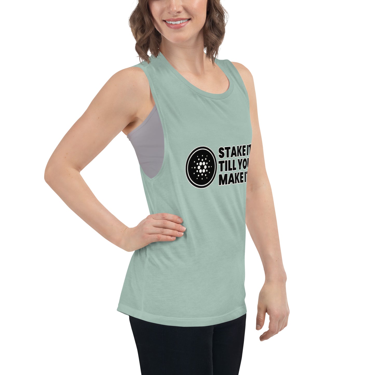 Stake It Till You Make It Cardano - Ladies’ Muscle Tank