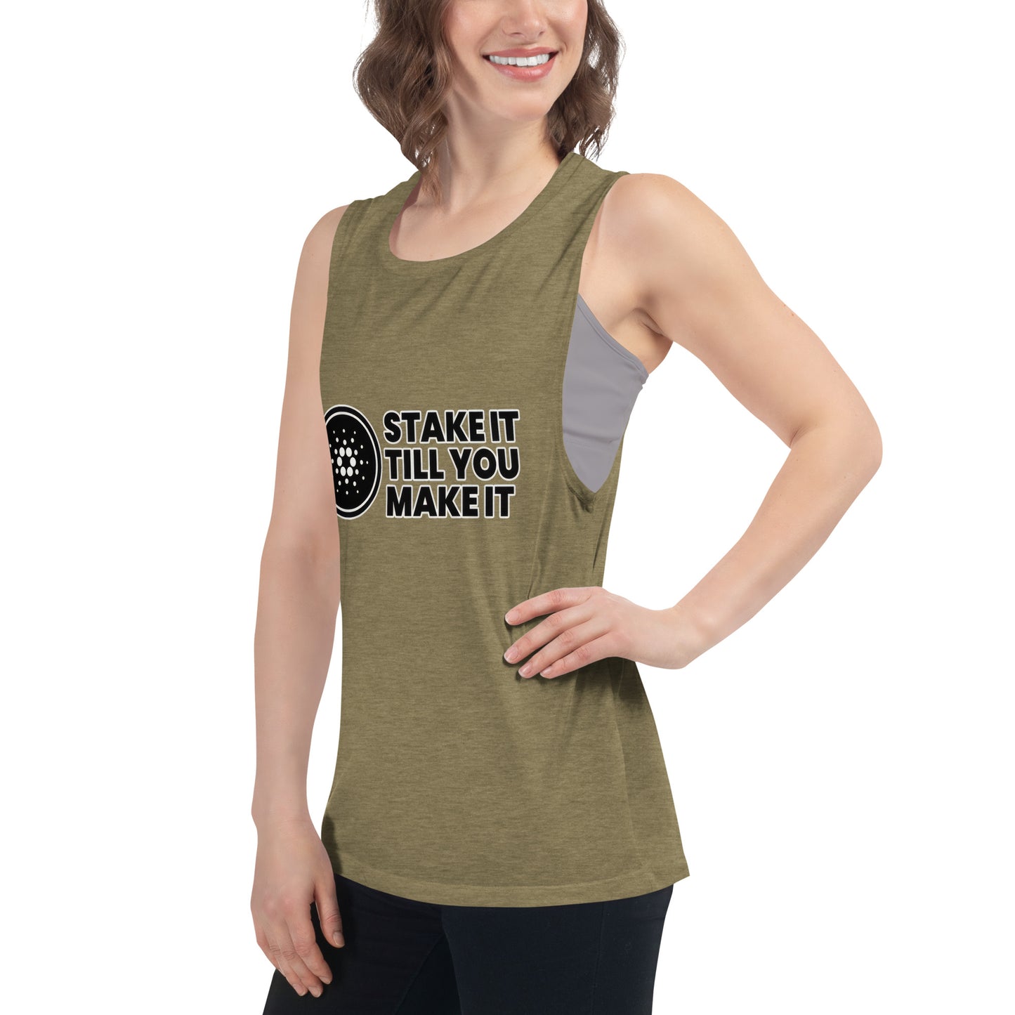 Stake It Till You Make It Cardano - Ladies’ Muscle Tank