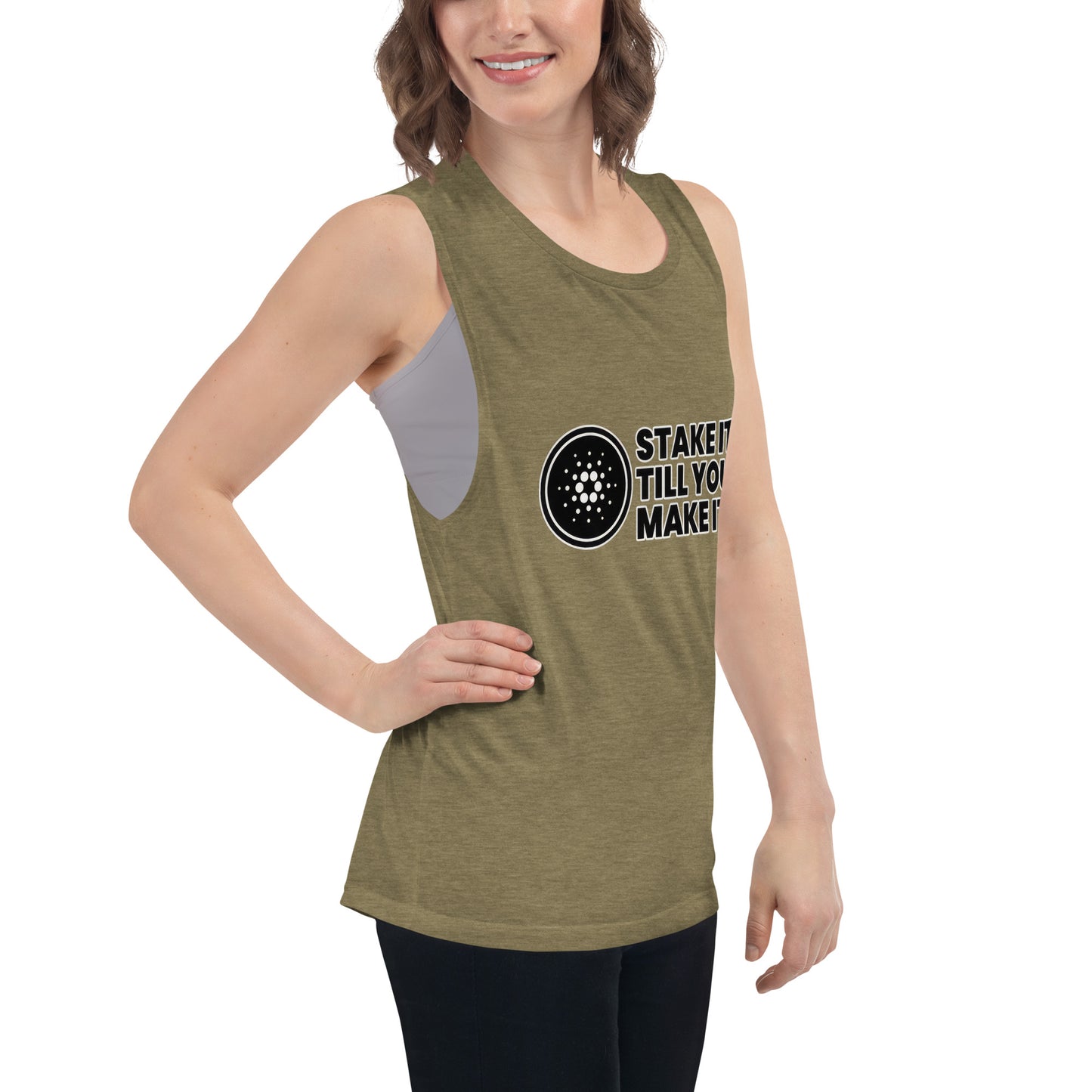 Stake It Till You Make It Cardano - Ladies’ Muscle Tank