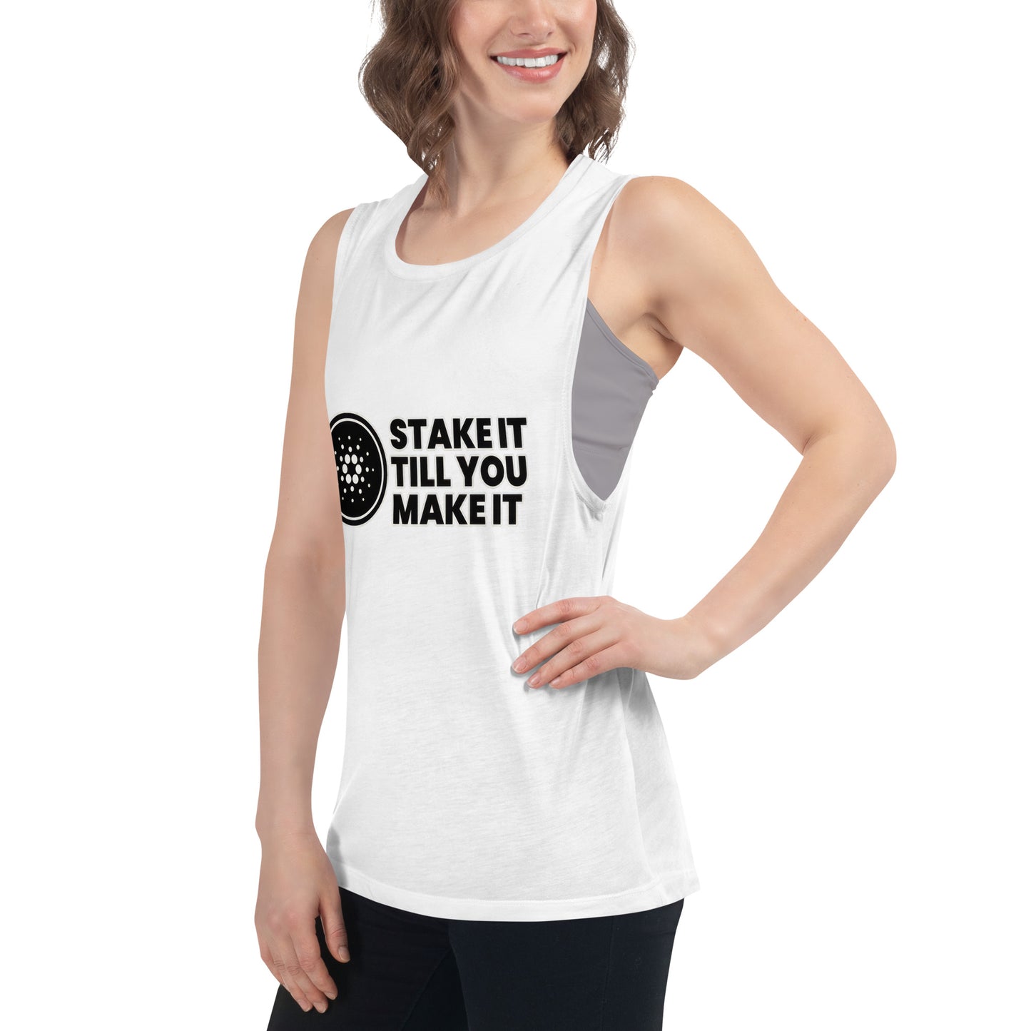 Stake It Till You Make It Cardano - Ladies’ Muscle Tank